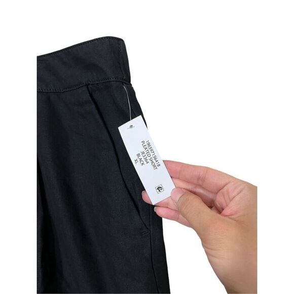 Joie Ladies High Rise Black Linen Blend Pleated Shorts Size XL NWT - Picture 4 of 8